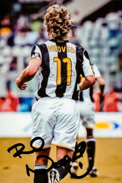 Pavel Nedved Signed 6x4 Photo Juventus Czech Republic Genuine Autograph + COA