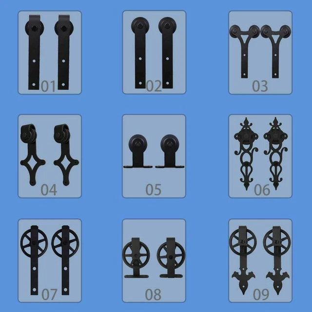 Sliding Barn Door Hardware Track Kit 6/6.6/7/8/10/12FT Rail for Double Wood Door
