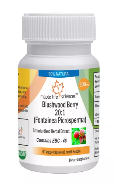 Blushwood Berry 20:1 Extract Capsules Fontainea picrosperma EBC - 46 NO Fillers