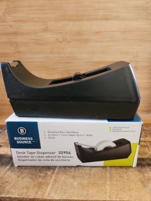 Black Desktop Tape Dispenser Standard 1" Core Roll Desk Office Home Business