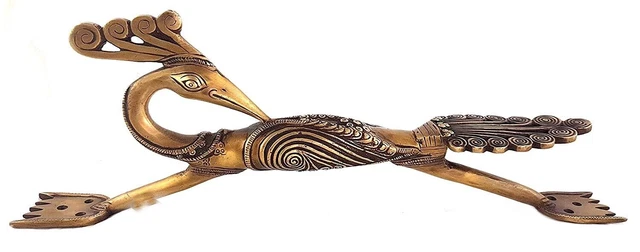 Vintage Peacock Design 12" Inch Main Door Handle Knobs Home Office Decorative