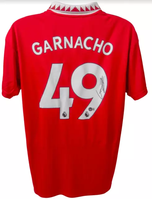 Alejandro Garnacho Signed Manchester Untied 2023 Home Jersey (Beckett COA)