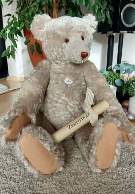 STEIFF Teddybär 1908 Weiss 65cm Replik mit Zertifikat