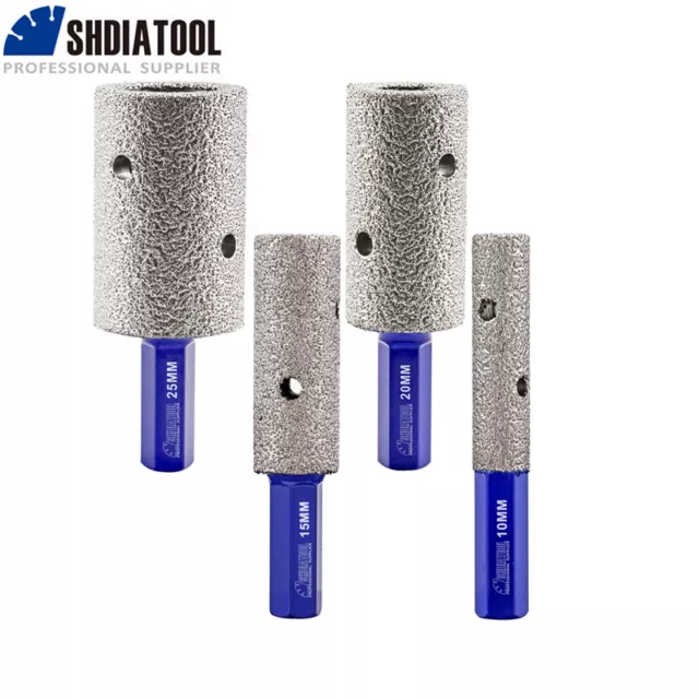 SHDIATOOL Hex Shank Diamond finger Milling bits tile stone countertop 10-25mm