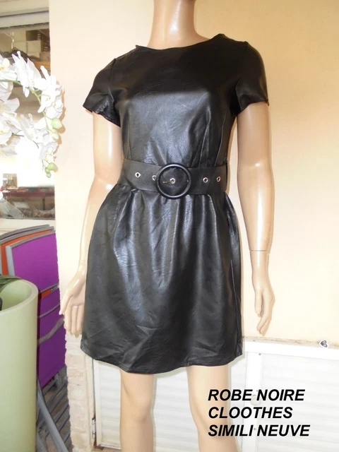 Robe Noire En Simili Cuir Sinequanone - Taille 38 - Occasion Très Bon état
