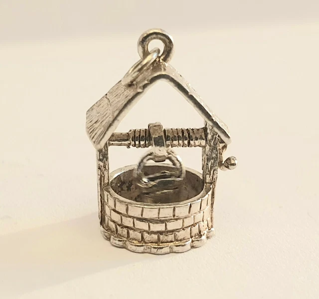 Ancien Pendentif Argent Massif 925 - Créateur Art Déco - Breloque Cartouche