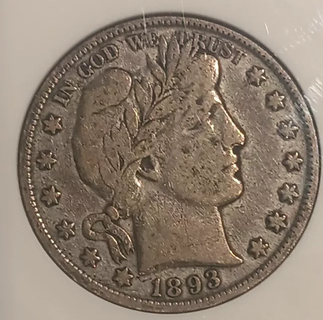 1893  Barber Half Dollar Anacs VF