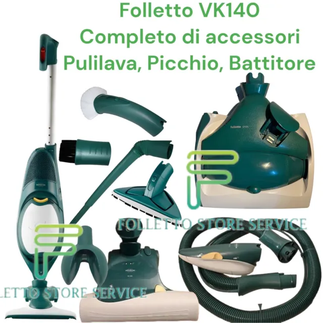 FOLLETTO VK140 COMPLETO Battitore Picchio Lavapavimenti Tubo Accessori  Vorwerk EUR 527,46 - PicClick IT