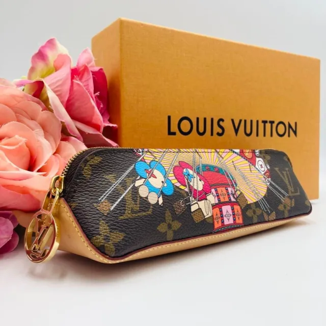 Louis Vuitton Mahina Elizabeth Pencil Pouch Case Magnolia Pink Leather Auth