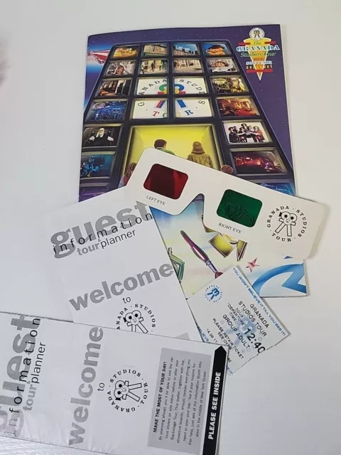 1990s Granada Studio Tour Official Souvenir Brochure & Extras Inc 3d Glasses
