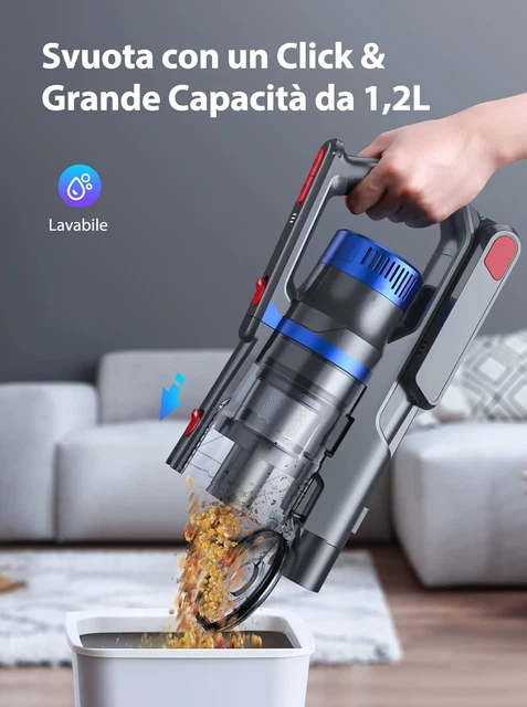 Aspirapolvere Senza Fili, 450W 33Kpa Scopa Elettrica Potente Con Accessori 2