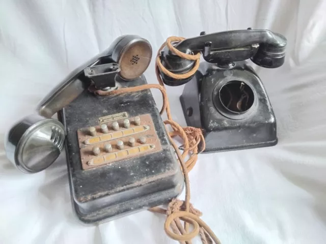 old antique metal telephones 1x strowger