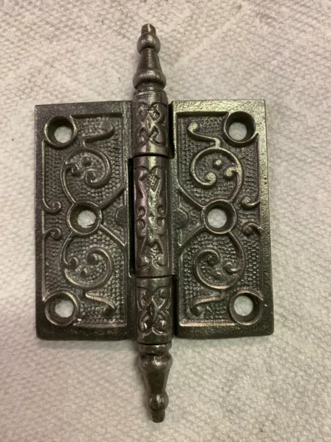 Antique Victorian Era 1880'S Steeple Hinges 3" X 3"