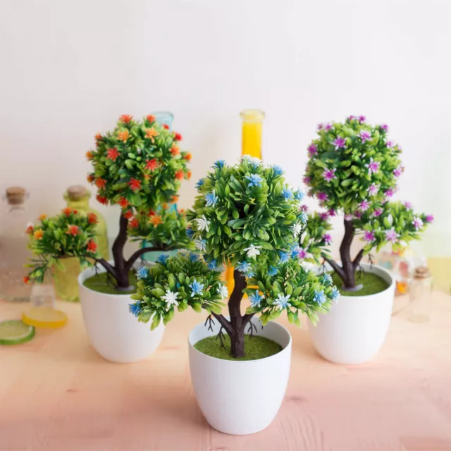 Mini Artificial Plants Bonsai Simulated Tree Fake Flowers Table Potted Ornament◁ 2