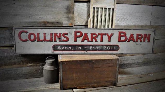 Custom Party Barn Sign - Primitive Rustic Hand Made Vintage Wood Sign
