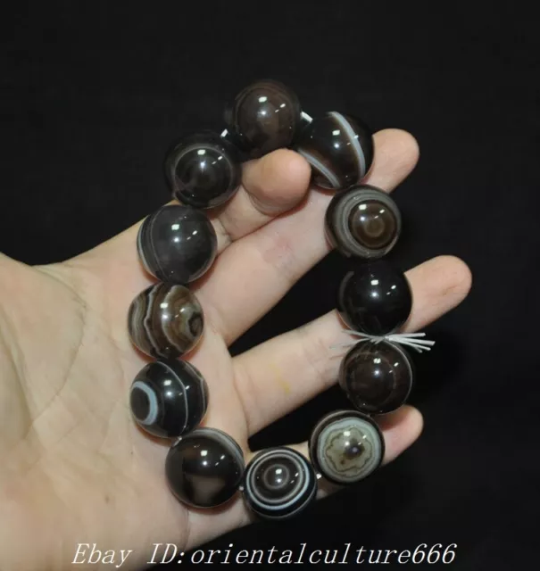 China Natural Agate Onyx carved exorcism Amulet periapt Bracelets Hand Chain