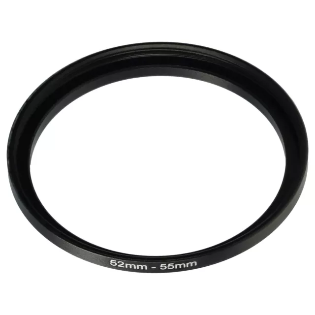 Step Up Ring Adapter von 52mm auf 55mm für Kamera Objektiv schwarz