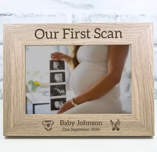 First Scan Personalised Engraved Photo Picture Frame New Baby Scan Ultrasound
