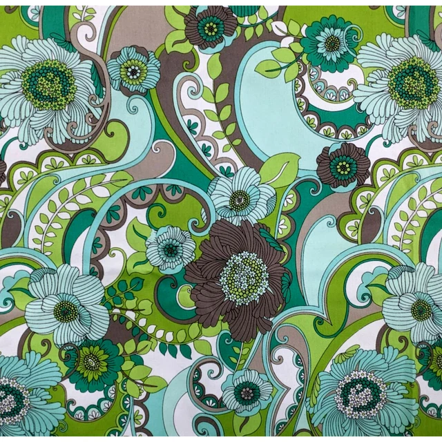 Vintage Smooth Swirly Psychedelic Floral Wide Fabric ~ Retro Mod 1960's Design Vintage Smooth Swirly Psychedelic Floral Wide Fabric ~ Retro Mod 1960's Design