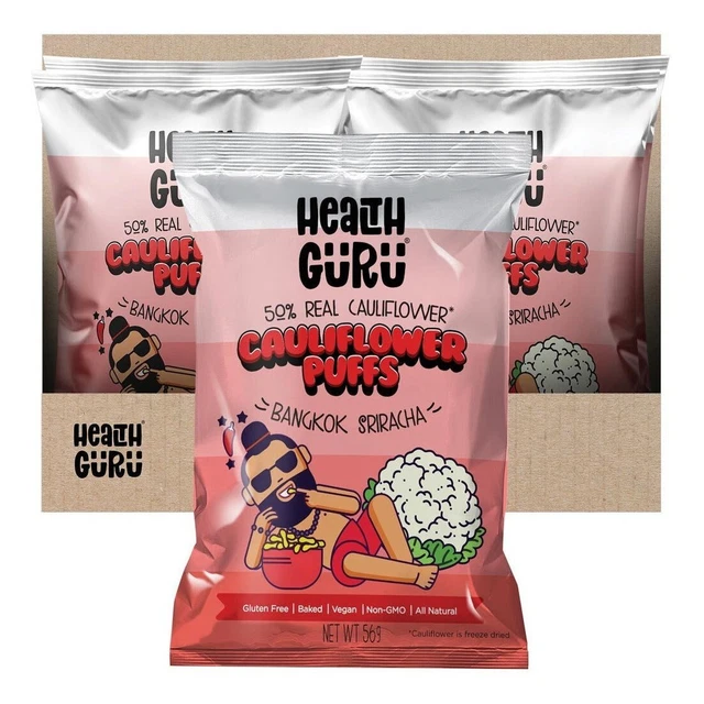 HEALTH GURU CAULIFLOWER Puffs Bangkok Sriracha 56g 12PK 39.89