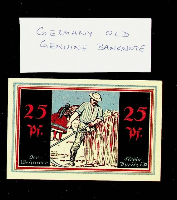 Deutschland Pommern 25pf Alt Original Baknoten