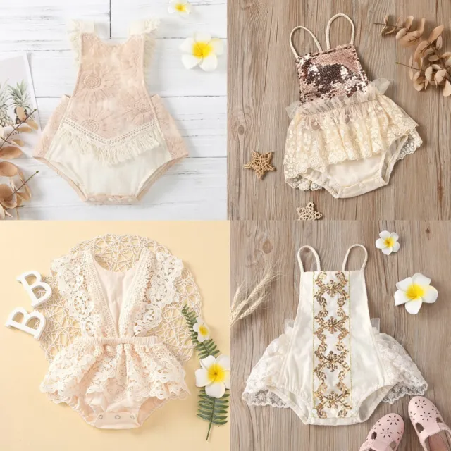 Baby Girls Cotton Lace Romper Photography Birthday Party Summer Infant Clothes