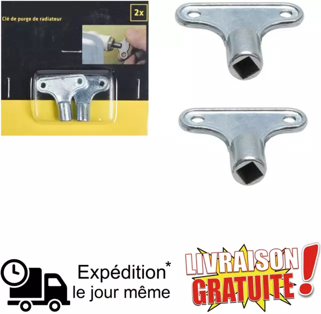 Clé de purge pour radiateur - Carré de 5mm - Purgeur en Alliage Zinc Air