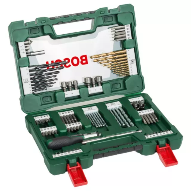 Bosch V-Line Y Conjunto de Bits, 91-teilig, Carraca