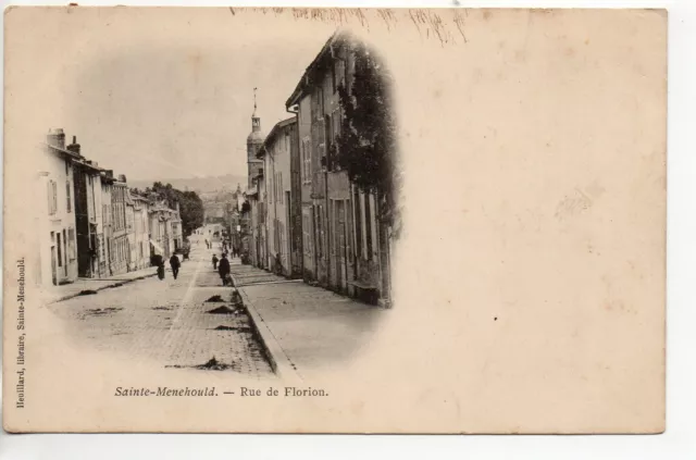 SAINTE MENEHOULD - Marne - CPA 51 - la rue de Florion 12 - carte nuage 1900