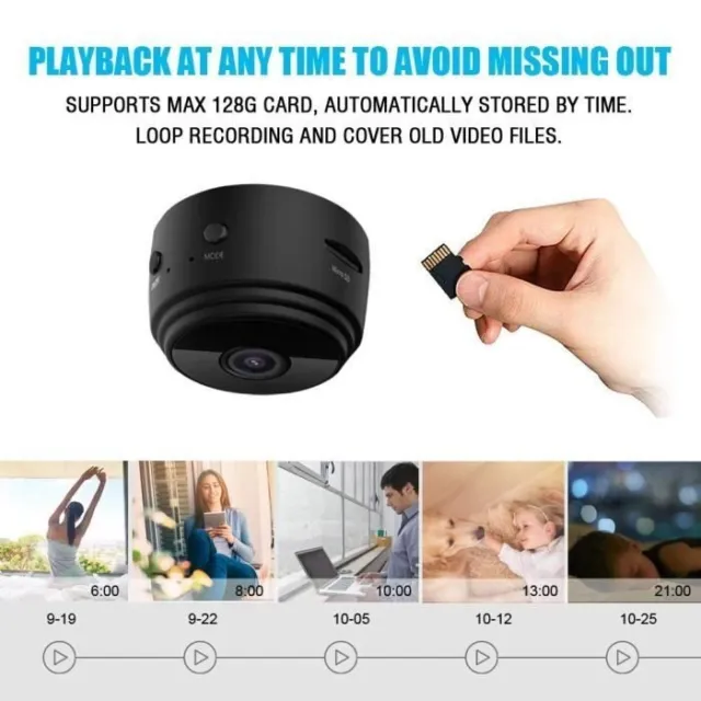 ✅ Mini Caméra Surveillance Espion WiFi HD 1080 Micro Enregistreur Vocal Sans Fil 2