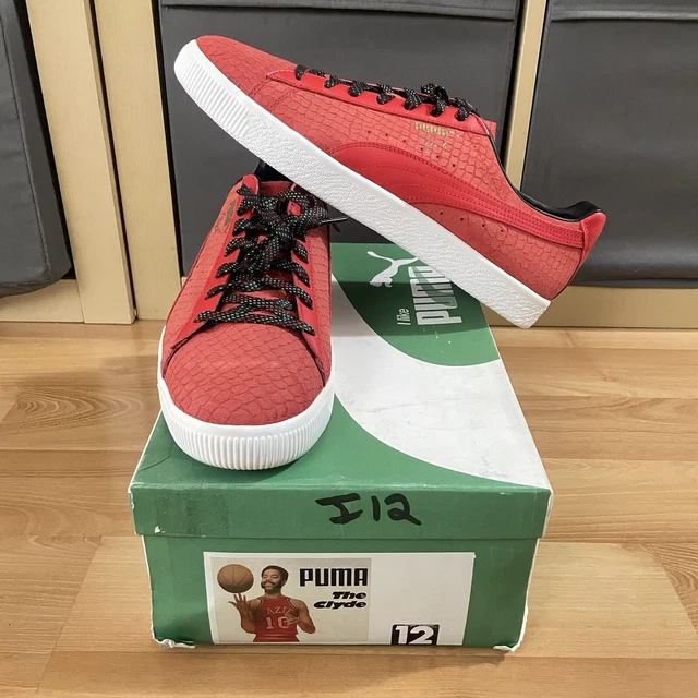 Puma clyde snakeskin red on sale