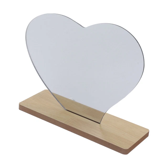 Espejo cosmético irregular de escritorio con forma de corazón de escritorio