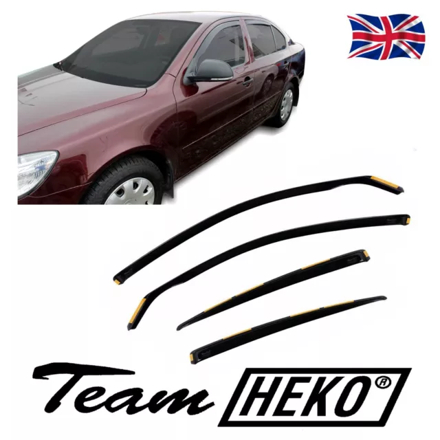 HEKO TINTED WIND DEFLECTORS for SKODA OCTAVIA mk2 4/5 DOOR 2004-2012 4pc