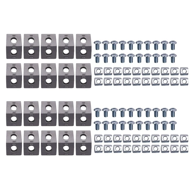 100Pcs Corner Bracket 2020 Series Aluminum Profile Connector Set for 6mm Sl W1L1