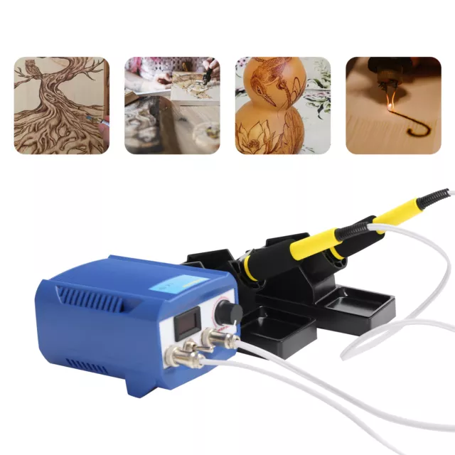 220V 60W Máquina de Pirografía Temperatura Ajustable Quemador de Leña Juego de Herramientas