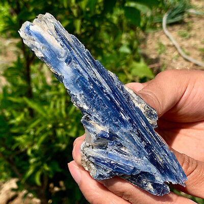 235g Rare! Natural beautiful Blue KYANITE with Quartz Crystal Specimen Rough