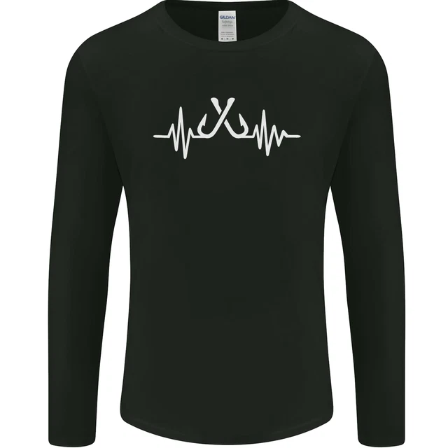 T-shirt a maniche lunghe Pulse Fishing Funny Fisherman ECG da uomo