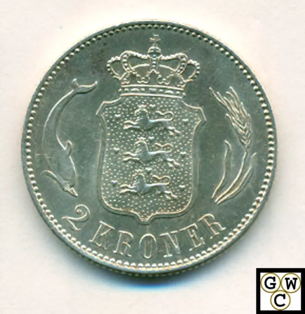 1916 Denmark 2 Kroner  *UNC*