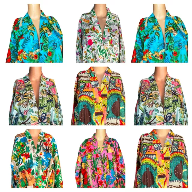 5 PC Wholesale Lot Indian Kimono Women Kaftan Floral Cotton Long Dress Caftan