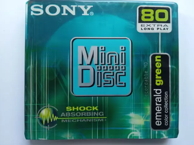 Sony MiniDisc MD Mini Disc Emerald Green 80 Extra Long Play Blank New + Sealed