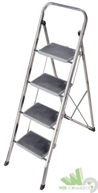 4-Step Solido Legno Pieghevole Scala Sedia per Adulti Portatile e Convertibile Step Sgabello Espositore per Home Office Cucina Uso Esterno, HJUYJIA, B, B
