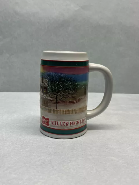 Miller High Life Beer Christmas Stein - To The Best Holiday Traditions - 1985