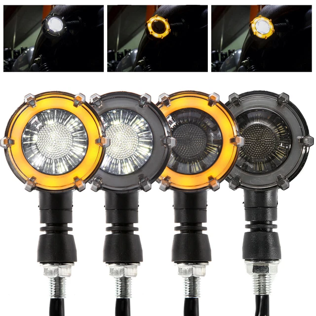4x Motorcycle LED Bullet Brake Running Turn Signal Tail Light For Bobber Racer