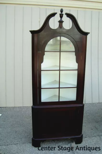 61649  Antique Mahogany Corner China Cabinet Curio