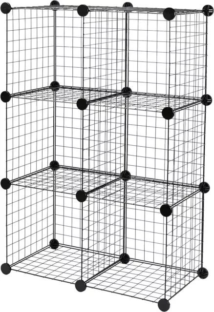 6-Cube Wire Grid Stackable Storage Shelves, free shipping