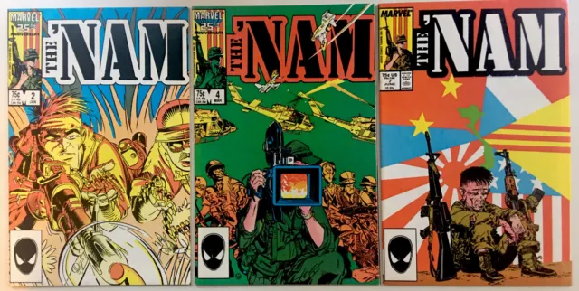 The 'Nam #2,4,7 Marvel Comics (1987) 3 Book Lot