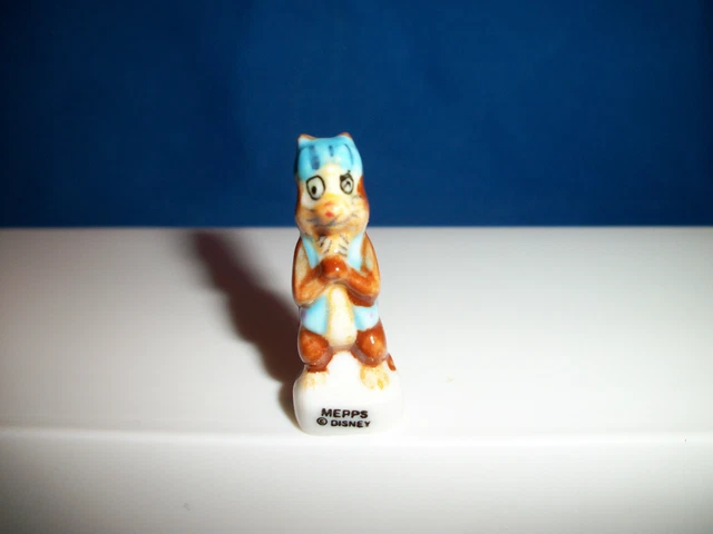 MEPPS ALLEY CAT RESCUE RANGERS Mini Figurine Porcelain FEVES CHIP & DALE Disney