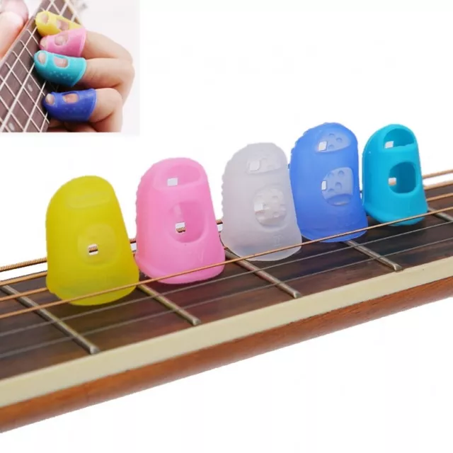 5X Finger Picks Protector Plectrum Thumb Fingertip Cover For Bass/Ukulele Guitar