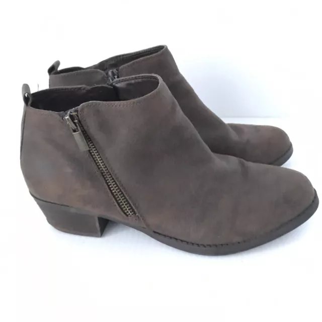 CARLOS by Carlos Santana Womens Ankle Boots BRIE Brown Booties Side Zip Size 9.5