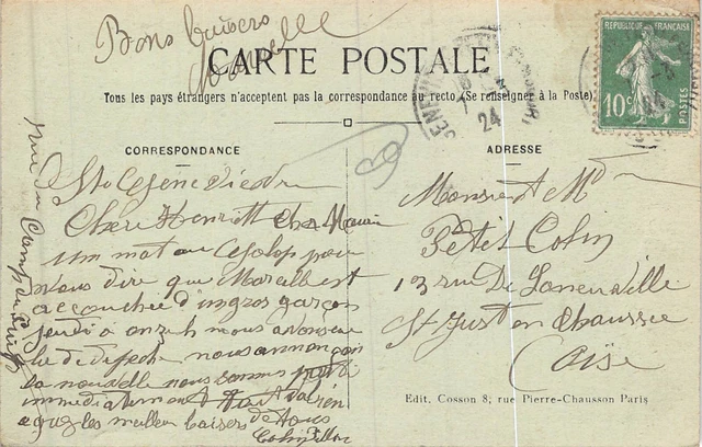 CPA Dept 60 Oise - Sainte Geneviève rue des Ecoles Arrival by le Petit Fercourt 2